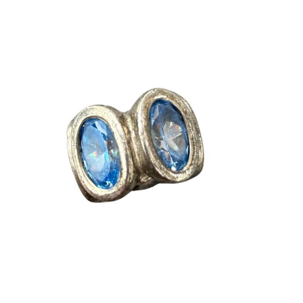 Pandora Spacer Bead Womens OS Blue 925 Silver Blue Oval CZ ALE Charm